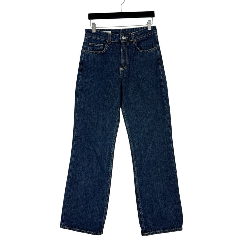 ZARA Mid Rise Straight Leg Dark Wash Blue Jeans Women’s Size 4 Retro 90s Y2K